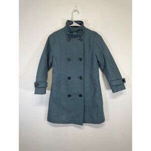 Lands En Jacket Boys Double Breasted Wool Blend Pea Coat turquoise Sz S (7-8)